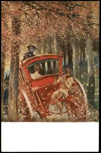 Künstlerkarte (Art) Künstler A Gaston La Touche Auf der Hochzeitsreise 1920
