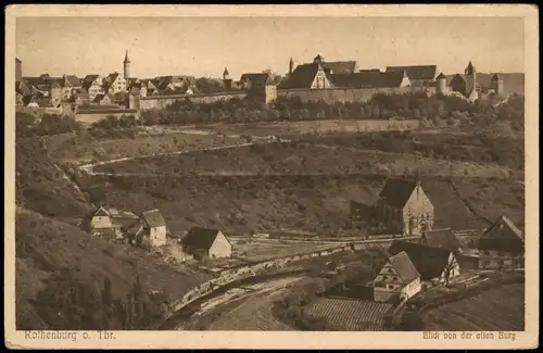 Ansichtskarte Rothenburg ob der Tauber Panorma Blick von der alten Burg 1916