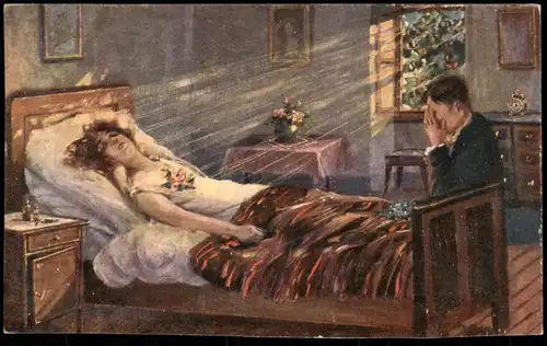 Ansichtskarte  Künstlerkarte Gemälde (Art) Mateju "Verlorenes Glück" 1910