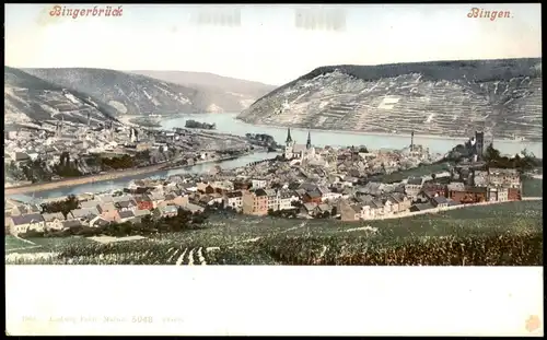 Bingen am Rhein Panorama-Ansicht, Nahe, Rhein, Bingerbrück 1902