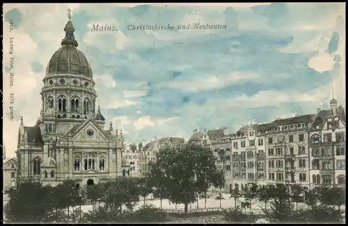Ansichtskarte Mainz Christuskirche und Neubauten 1903