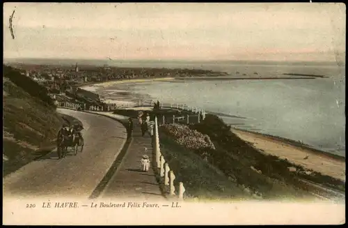 Le Havre Ortspanorama, Le Boulevard Felix Faure, Küsten-Straße 1907