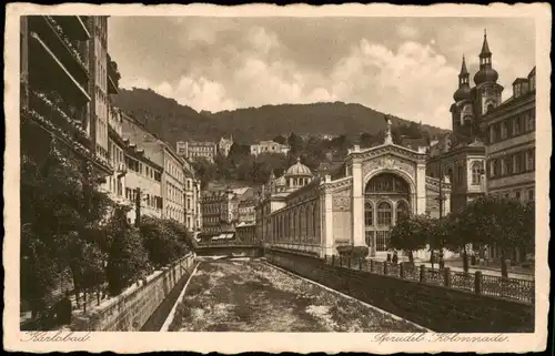 Postcard Karlsbad Karlovy Vary Sprudel Kolonnade 1930