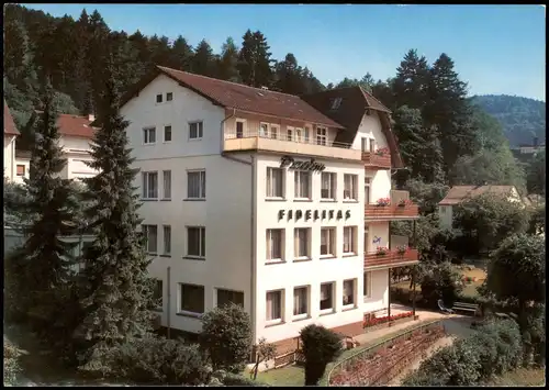 Ansichtskarte Bad Herrenalb Partie an der Pension Fidelitas 1980