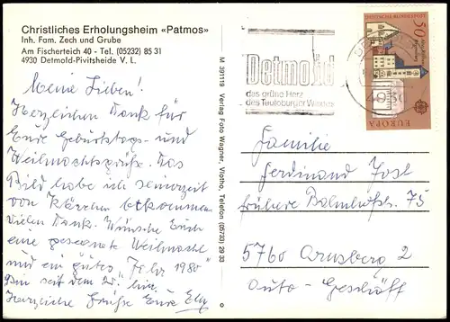 Pivitsheide-Detmold Christliches Erholungsheim PATMOS Fischerteich 1980