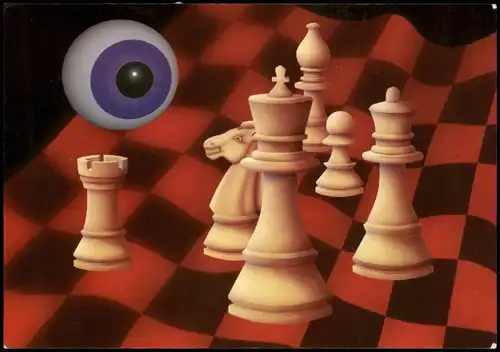 Ansichtskarte  Schach & Chess Hodgson - Gulko Groningen, Schachfiguren 1994