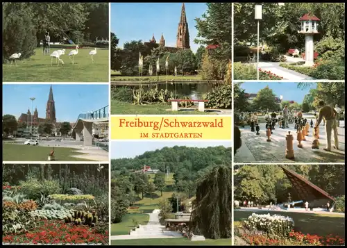 Freiburg im Breisgau Mehrbildkarte Ansichten im Stadtgarten 1980