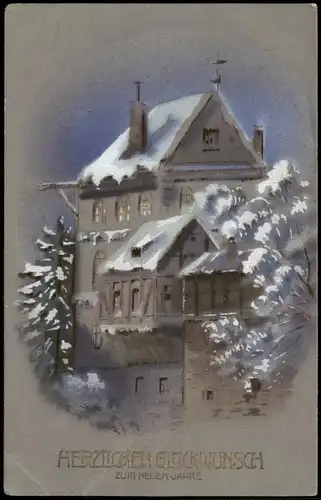 Ansichtskarte  Neujahr Sylvester New Year Winterschloß 1914
