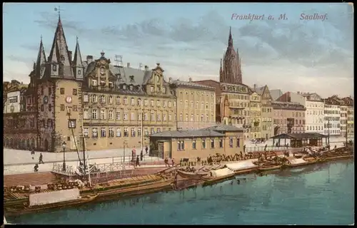 Ansichtskarte Frankfurt am Main Anlegestelle Saalhof 1913