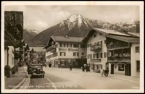 Ansichtskarte Tegernsee (Stadt) Straßenpartie, Auto - Gasthaus 1942