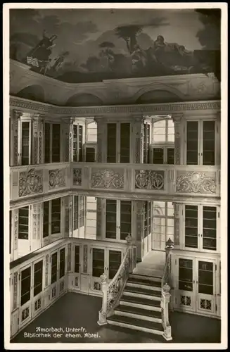 Ansichtskarte Amorbach Bibliothek der ehem. Abtei. 1931