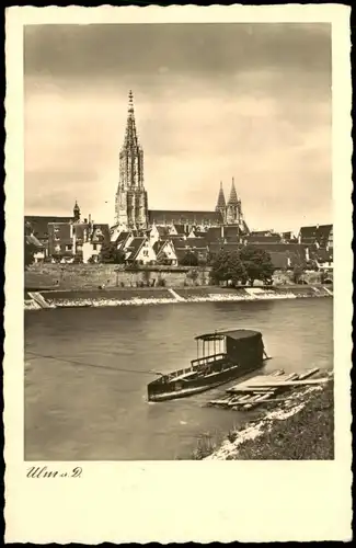 Ansichtskarte Ulm a. d. Donau Stadt, Gondel auf der Donau 1943