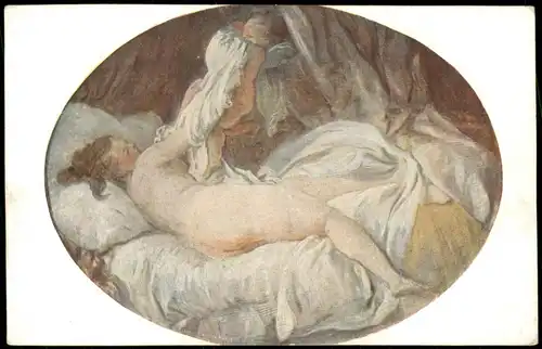 Künstlerkarte (Art Kunstwerk) Jean-Honoré FRAGONARD La chemise enlevée 1930