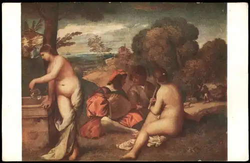 Künstlerkarte Giorgio BARBARELLI dit LE GIORGIONE Le concert champétre 1930