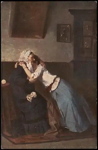 Künstlerkarte (Art Kunstwerk) Künstler V. Makovsky: Útěcha consolation 1920