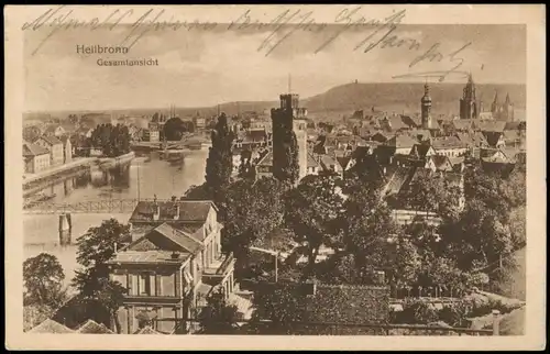 Ansichtskarte Heilbronn Stadtpartie 1917