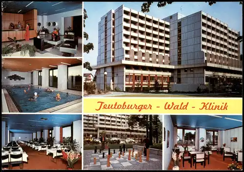 Bad Lippspringe Mehrbildkarte mit Wald-Klinik, Innen/Außen, Großschach 1990