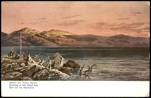 Dead Sea (Totes Meer) Salzmeer (Totes Meer Israel) Saltsea Künstlerkarte 1912