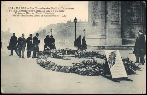 CPA Paris La Tombe du Soidat Inconnu Kranzniederlegung 1925
