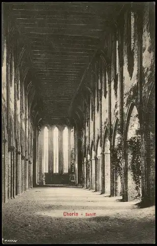 Ansichtskarte Chorin Kloster - Schiff - Innen 1909