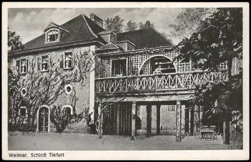 Ansichtskarte Tiefurt-Weimar Schloß Tiefurt 1953