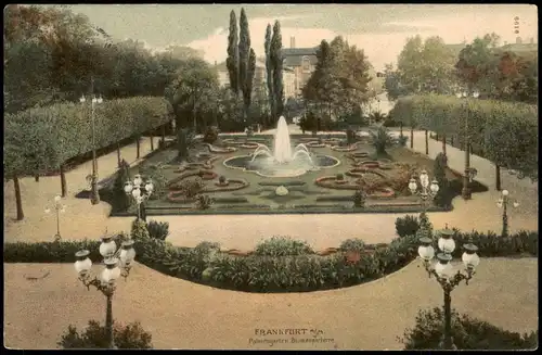 Ansichtskarte Frankfurt am Main Palmengarten Blumenpaterre 1907