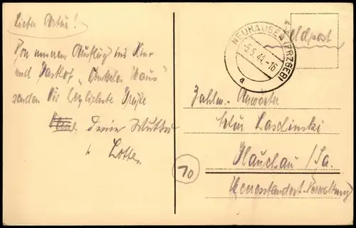 Neuhausen (Erzgebirge) Schloss Purschenstein 1944  gel. Feldpost WK2