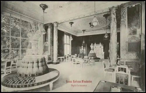 Ansichtskarte Wiesbaden Neues Kurhaus - Spielzimmer 1909