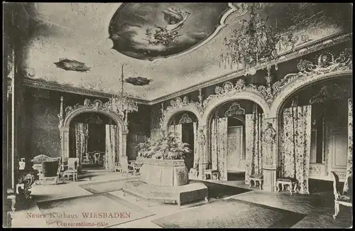 Ansichtskarte Wiesbaden Conversations-Säle Neues Kurhaus 1911