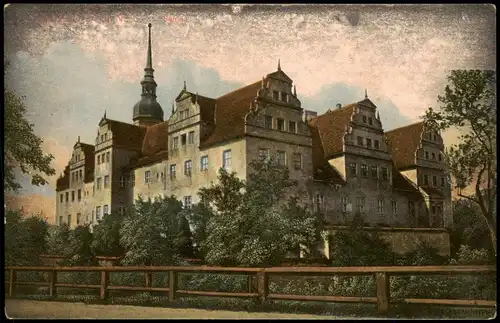 Ansichtskarte Doberlug-Kirchhain Dobrilugk Partie am Schloß 1913