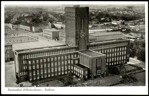 Ansichtskarte Wilhelmshaven Luftbild Rathaus 1932