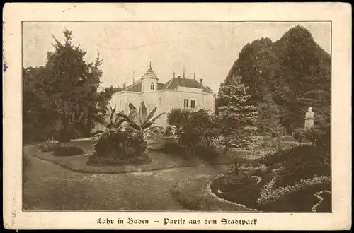 Ansichtskarte Lahr (Schwarzwald) Partie aus dem Stadtpark 1915