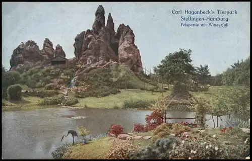 Stellingen-Hamburg Carl Hagenbeck's Tierpark Felspartie mit Wasserfall 1812