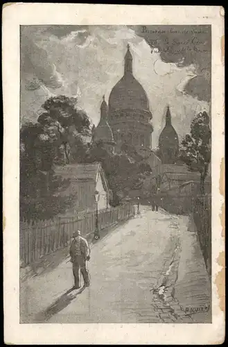 Paris Basilique du Sacré-Cœur de Montmartre Künstlerkarte 1900