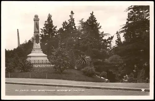 CPA Paris Denkmal PARC MONTSOURIS MONUMENT FLATTERS 1930