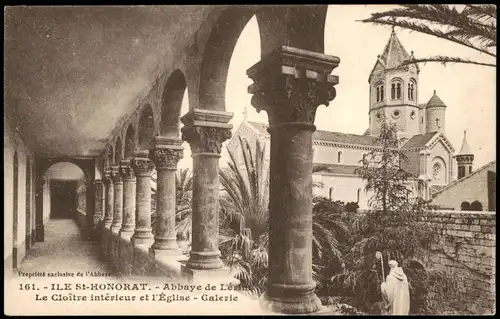Île Saint-Honorat Abbaye, Cloître intérieur et l'Église Galerie 1910