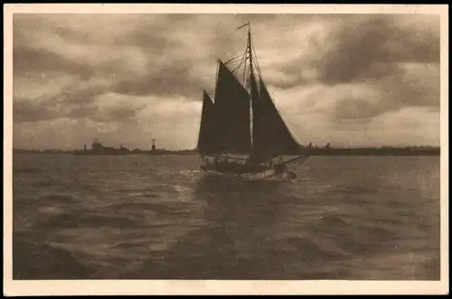 Ansichtskarte  Schiffe/Schifffahrt - Segelschiff Segelboot 1930