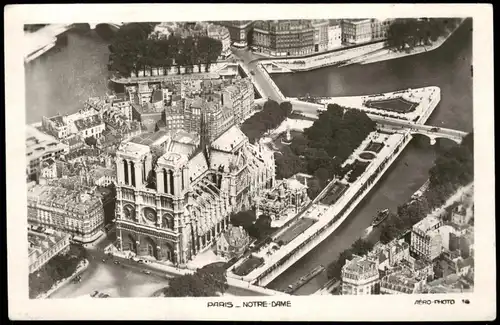CPA Paris AÉRO-PHOTO Kathedrale Notre-Dame 1940