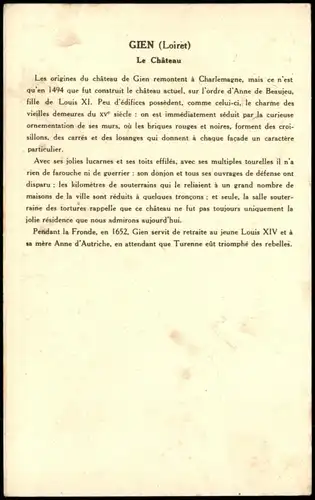 CPA Gien Le Château, Schloss 1910