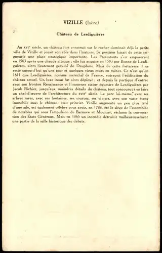 CPA Vizille Château de Lesdiguières, Schloss Castle 1910