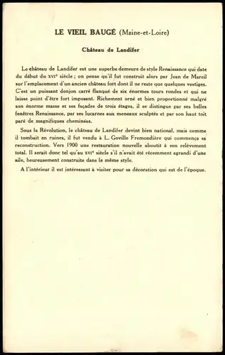 .Frankreich Château de Landifer LE VIEIL BAUGÉ (Maine-et-Loire) 1910