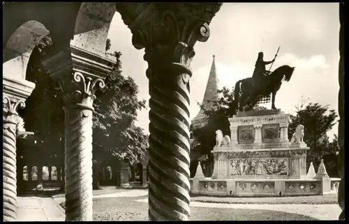 Postcard Budapest Halászbástya a Szent István szoborral 1960