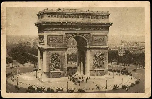 CPA Paris Pariser Triumphbogen Arc de Triomphe 1929
