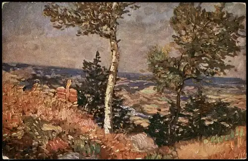 Künstlerkarte Kunstwerk Art Künstler OTTO BUBENÍČEK Nad Otavou 1920