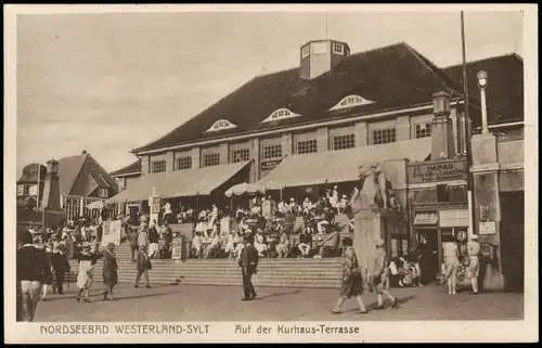 Ansichtskarte Westerland-Sylt Kurhaus, Schreibwarenhandlung HAPAG 1938