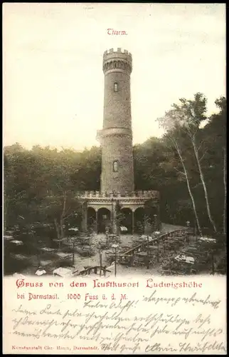 Ansichtskarte Darmstadt Ludwigshöhe, Restaurant 1901