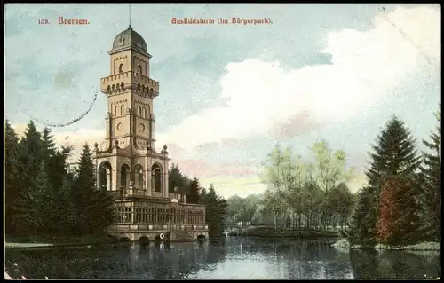 Ansichtskarte Bremen Aussichtsturm (im Bürgerpark). 1909
