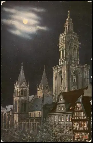 Ansichtskarte Heilbronn Kilianskirche bei Mondschein 1913