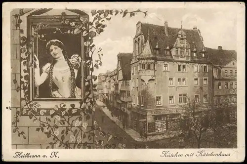 Ansichtskarte Heilbronn Kätchen mit Kätchenhaus, Straße 1930