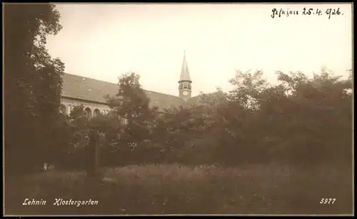 Ansichtskarte Kloster Lehnin Kloster und Klostergarten, Fotokarte 1926